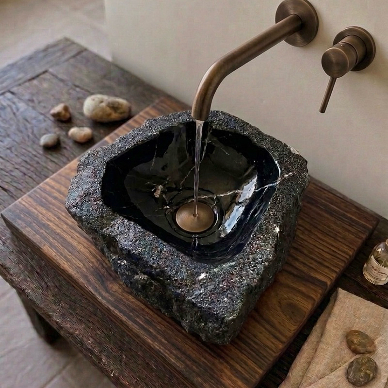 🪨Cuba Rústica de Pedra-GRANITO Natural – Peça Única e Exclusiva