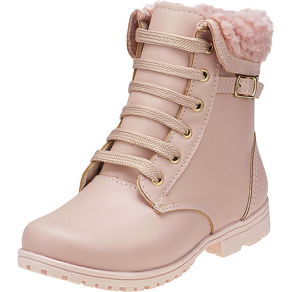 Bota Coturno Infantil Feminino Stilo Rosê Montaria Confortável-2135
