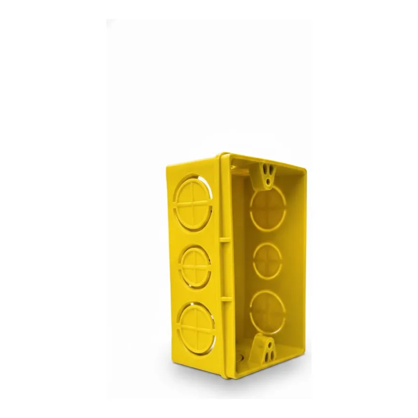 Kit 20 Caixas de Luz 4x2 Embutir Parede Amarela Reforçada PVC Elétrica Construção