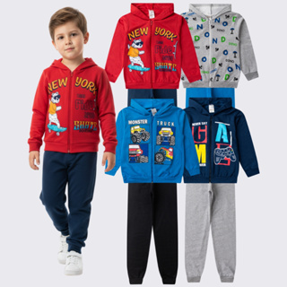 Kit 8 Peças 4 Conjunto Moletom Ziper Menino Inverno Masculino Frio Roupa Infantil em Oferta na Shopee