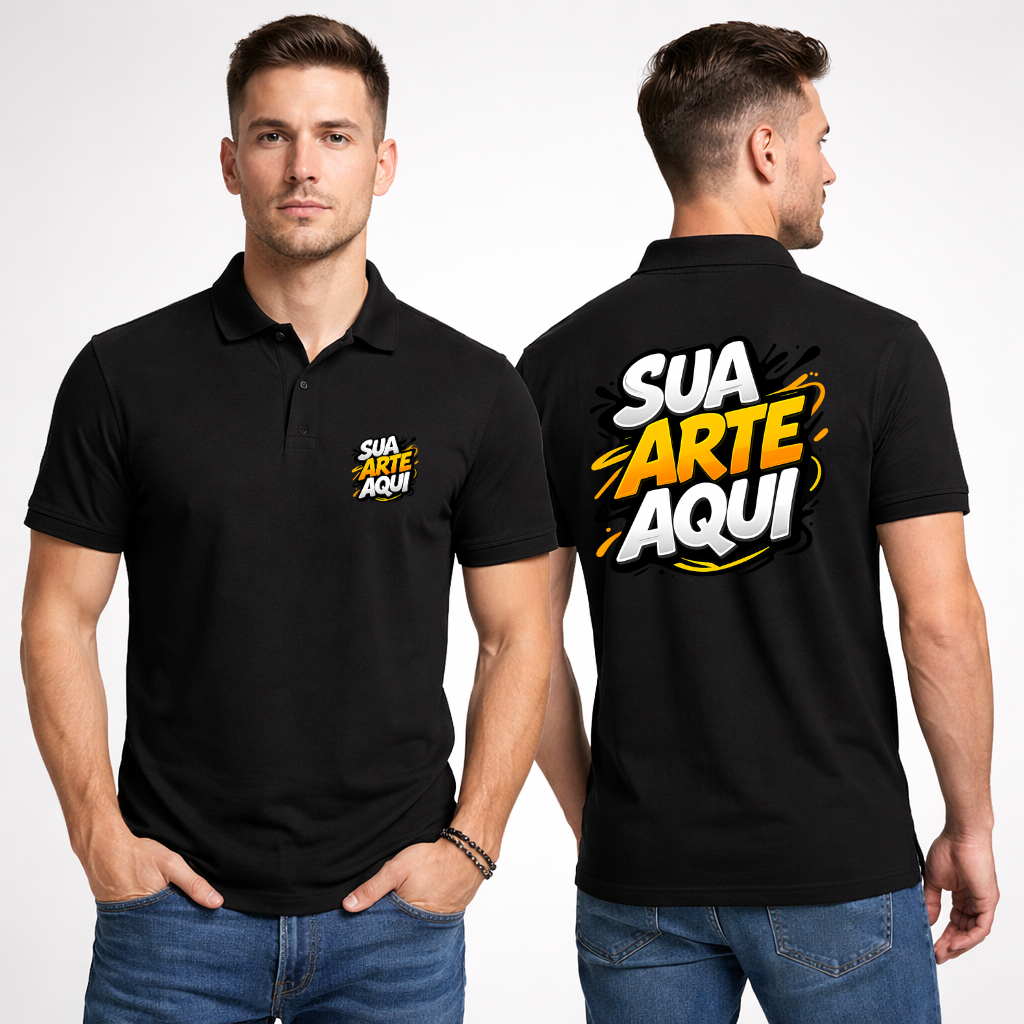 Camisa Polo Masculina Personalizado Gola Casual Confortável Qualidade Caimento Perfeita Trabalho