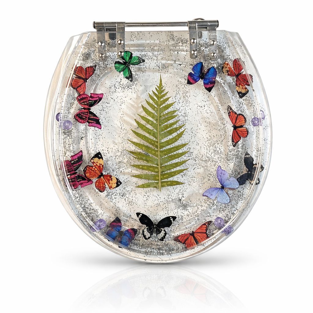 TAMPA DO VASO CONVENCIONAL MULTI BORBOLETA DECORADO INCOLOR em Oferta na Shopee