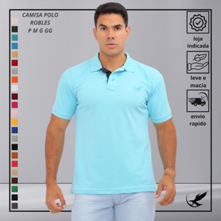 Polo Camisa Masculina ROBLES P/M/G/GG Tecido Piquet 30.1 em Oferta na Shopee