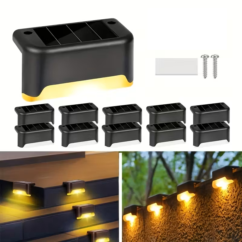 4/8 Luminária Solar De Escada e Parede a Prova Dágua Para Decoração Externa De Jardim e Muro em Oferta na Shopee