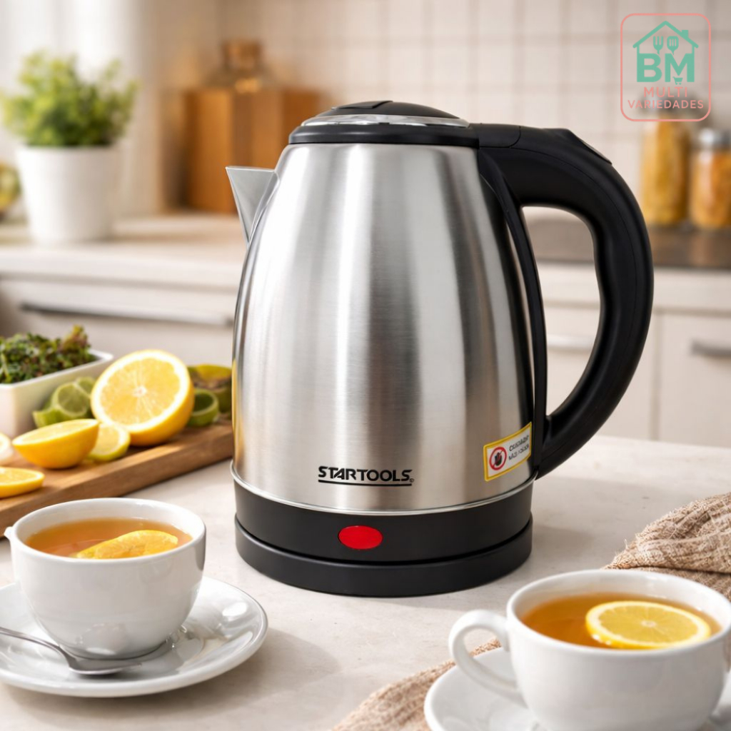 Chaleira Elétrica Térmica Bule Com Tampa Inox 2 Litros 110V/220V Fervura Rápida Água Chá Café