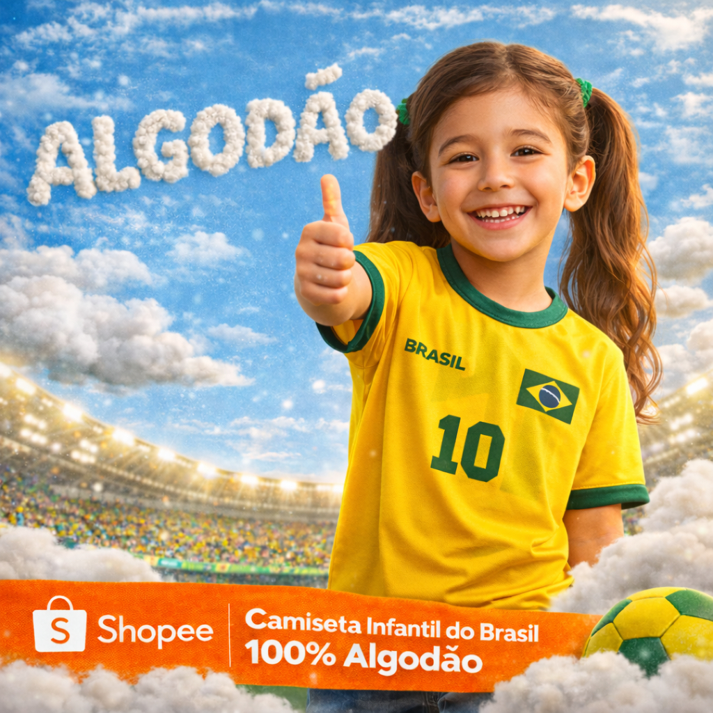 Camiseta Infantil Do Brasil Feminina TECIDO ALGODÃO