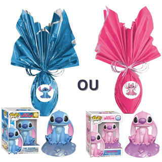 Kit Ovo de Páscoa 250g Boneco Lilo Stitch Angel Chocolate ao Leite Rosa e Azul em Oferta na Shopee