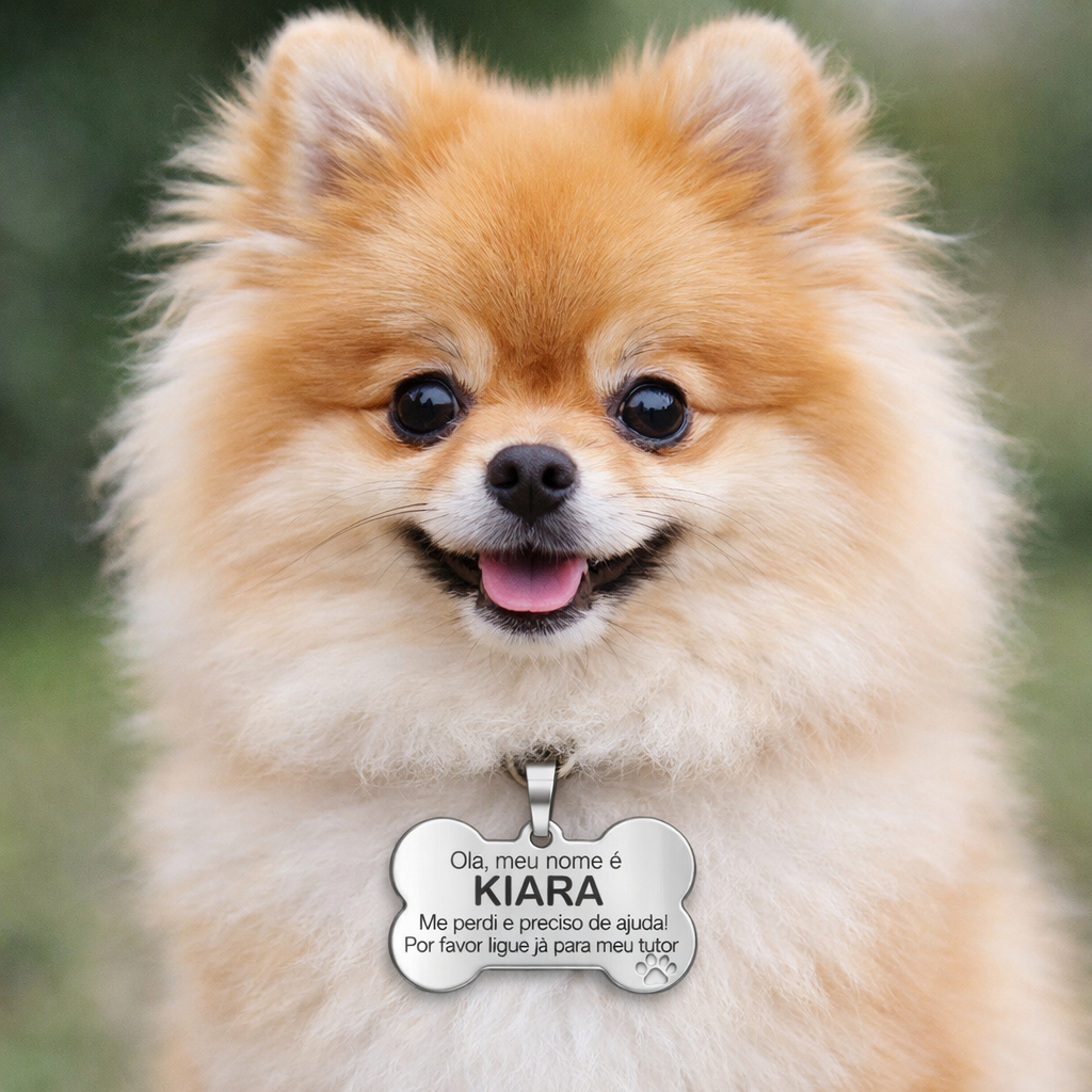 Placa Pingente Identificação Osso Aço Inoxidável Pet Cães Cachorro Tag Gravado Nome Personalizada ta