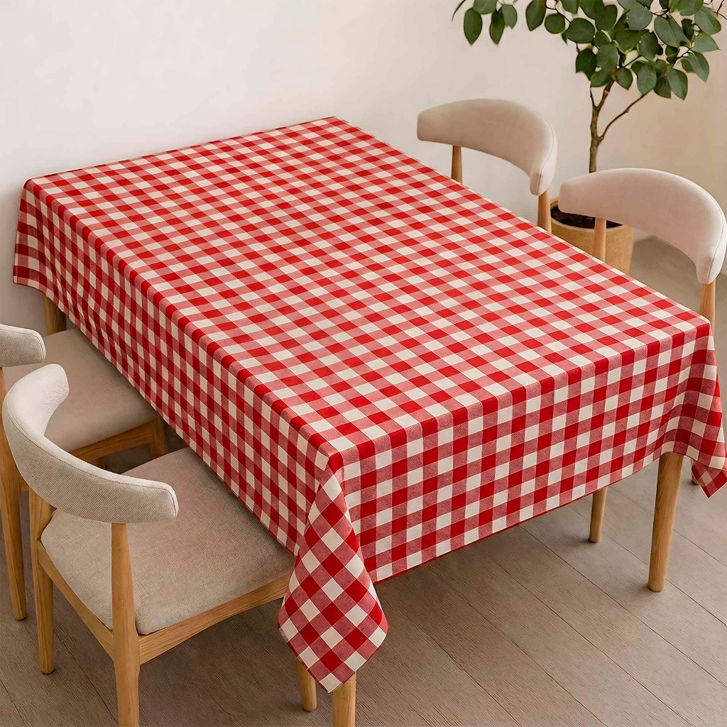 Toalha de Mesa Retangular Xadrez Grande de 6 até 12 Lugares - Diversas Cores em Oferta na Shopee