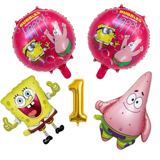 kit C/5 Balão Metalizado Bob Esponja/Patrick/Redondo/Número Enfeite Decoração em Oferta na Shopee