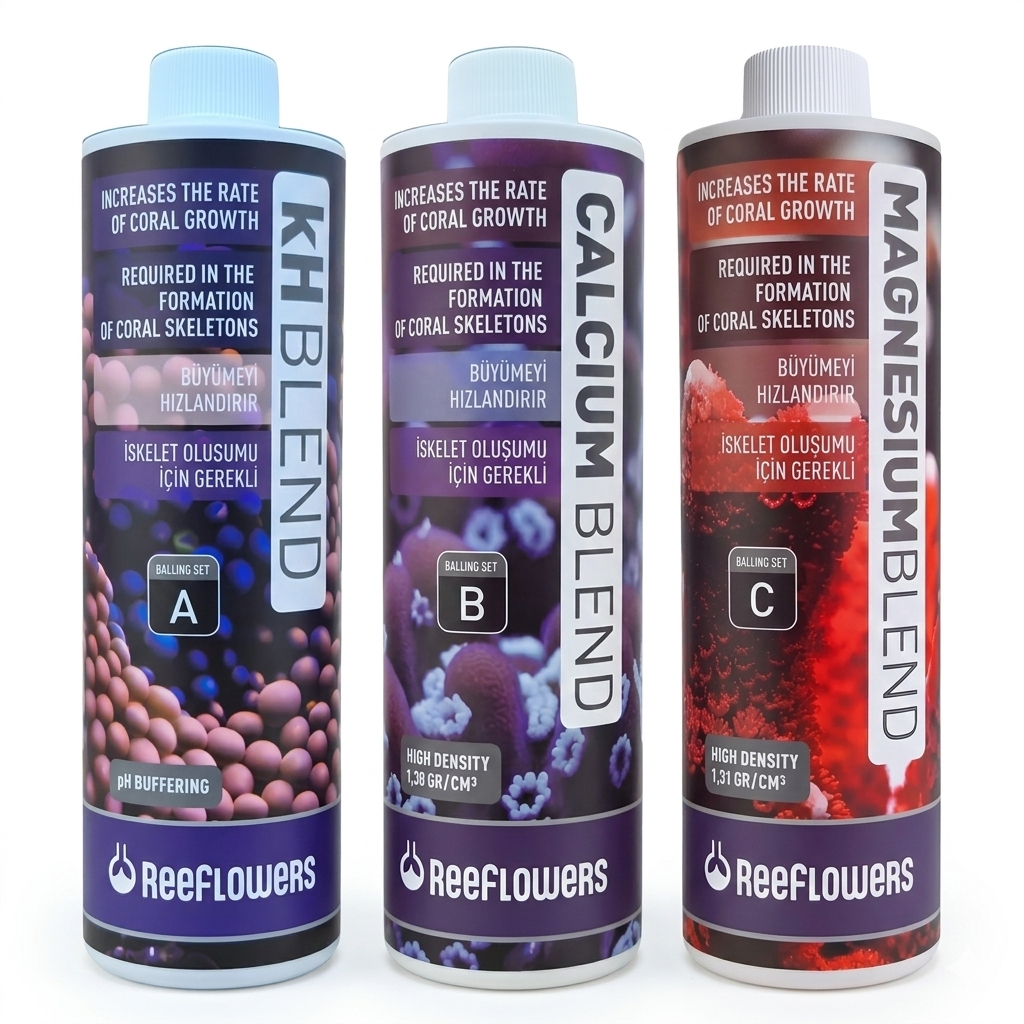 Kit Balling ReeFlowers 500ml - KH, Cálcio e Magnésio p/ Aquário Marinho