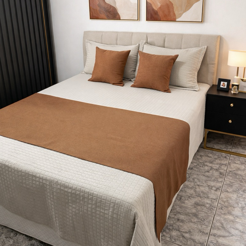 Kit 2 Capas de Almofada com Peseira Tecido Linho Decorativa para Quarto Cama Casal Queem King