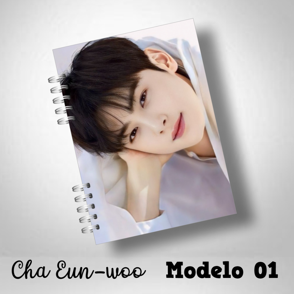 Caderno/Agenda sem data, Cha Eun Woo, 100 páginas, Nunu, Astro, Kpop, dorama, produto Fanmade.