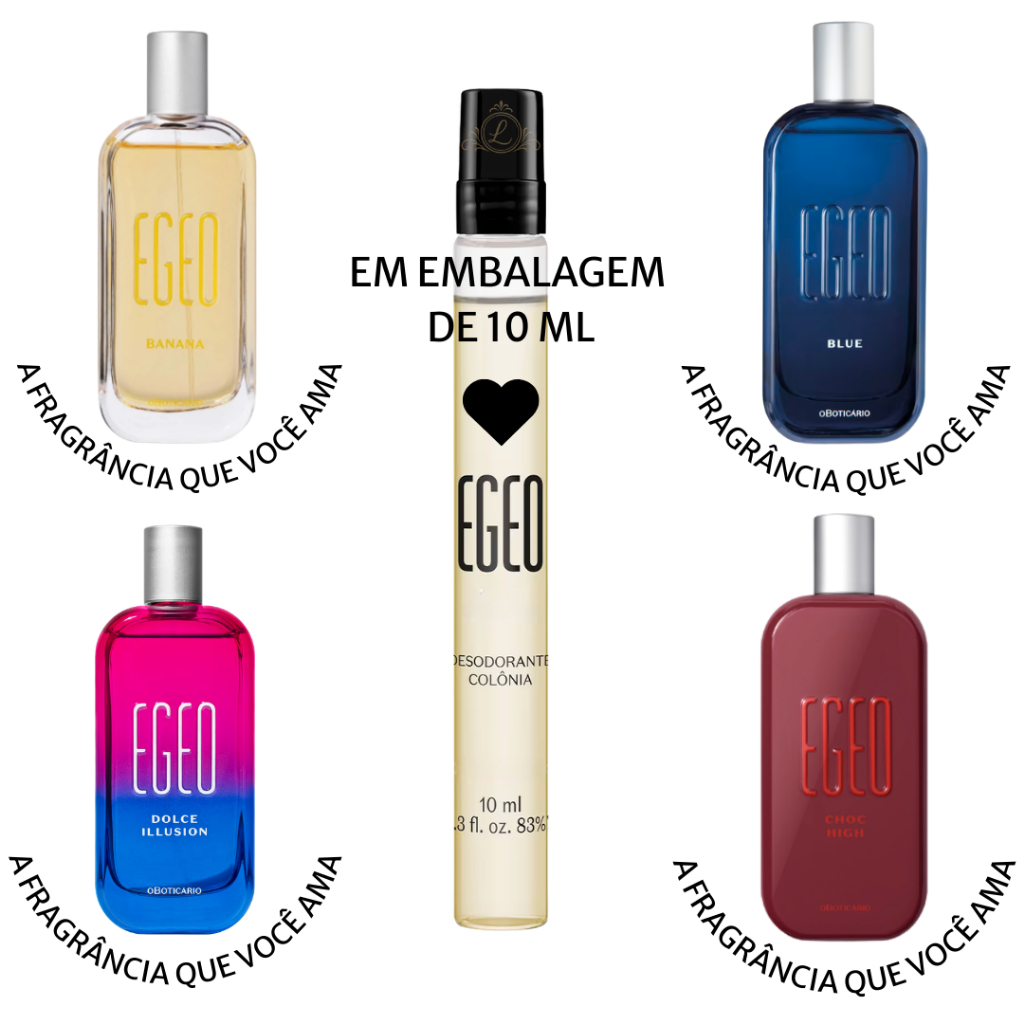 Egeo Deo Colônia 10ml - Egeo Dolce Illusion  - Egeo Banana - Egeo Blue - Egeo Choc