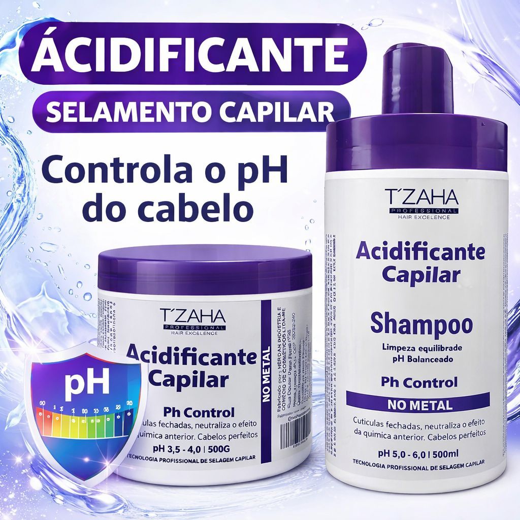 KIT Acidificante Capilar Regularizador De P h TZAHA em Oferta na Shopee