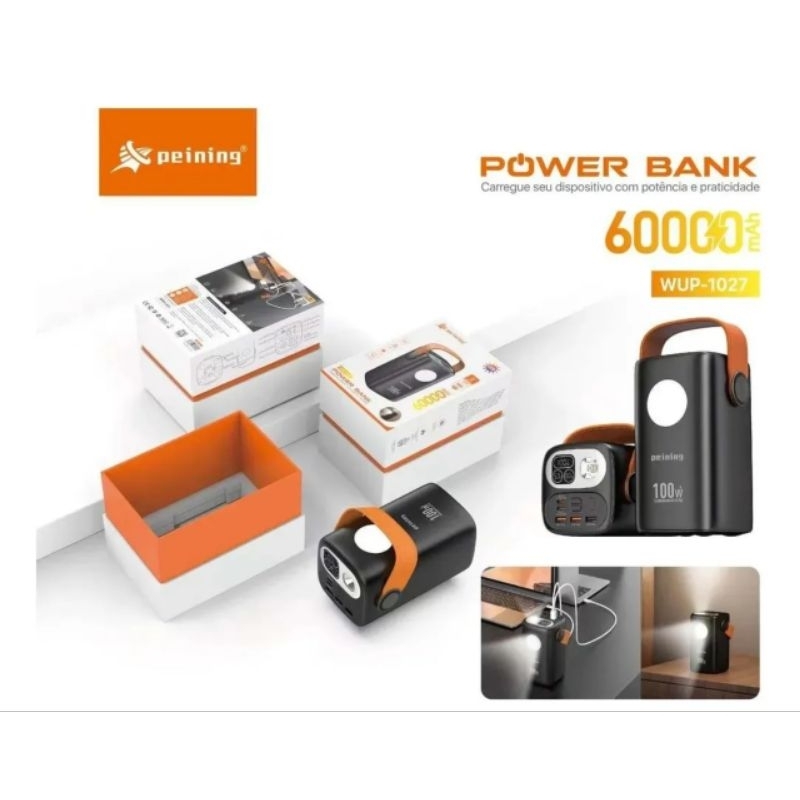 Power bank 60 mil mah Peining turbo starlink bateria portátil WUP-1027