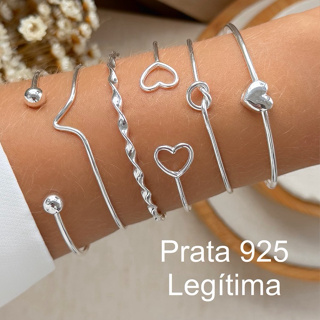 Bracelete Pulseira Feminino Prata 925 Ajustável Delicado Minimalista Luxo em Oferta na Shopee