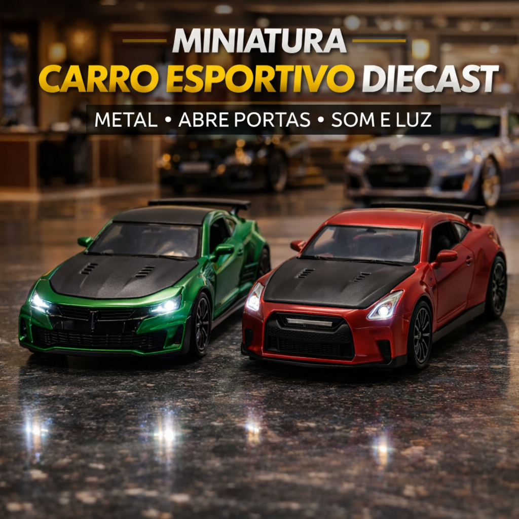 Miniatura Carrinho Esportivo Nissan GT-R R35 Japão 1:32 Drift Car Ferro Maciço Colecionador Infantil