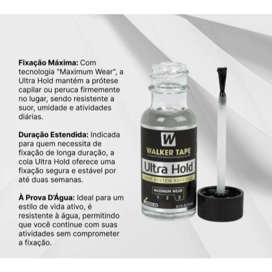 Cola Ultra Hold Prótese Capilar Peruca Full Lace Front lace 15ml C/pincel Acessórios de Cabelo