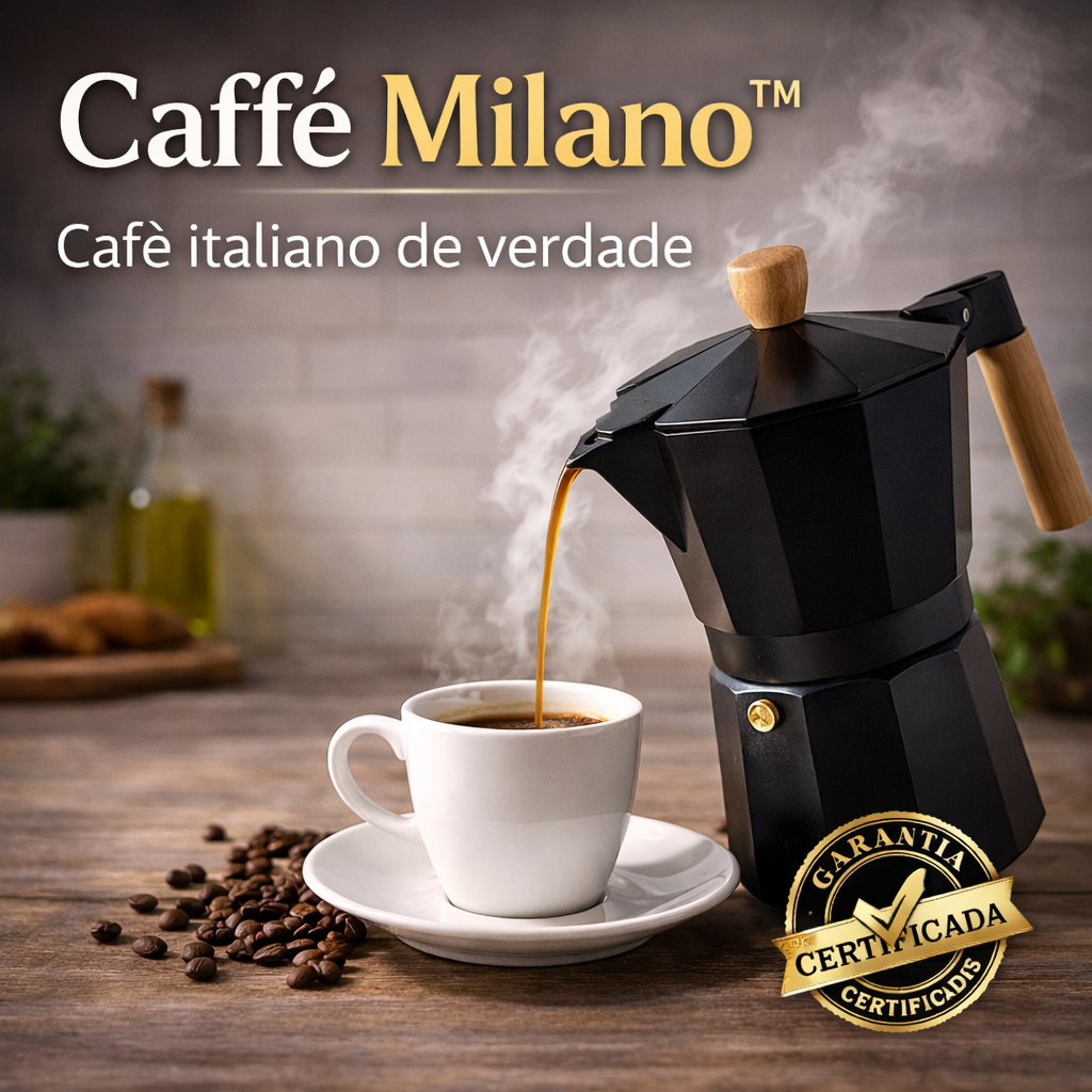 Cafeteira Italiana 6 Xícaras 300ml Alumínio Café Moka Fogão Café Forte Caffé Milano