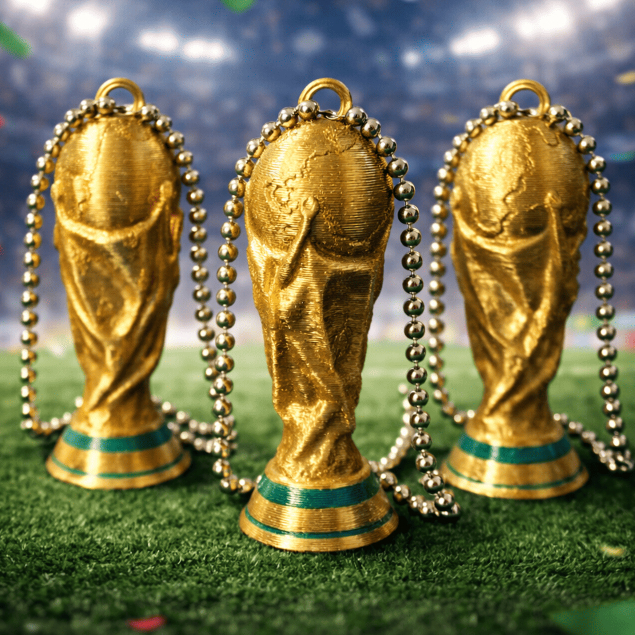 Chaveiro Taça Copa do Mundo 2026 Dourado | Chaveiro Troféu Futebol Time | Lembrancinha Futebol BRASIL