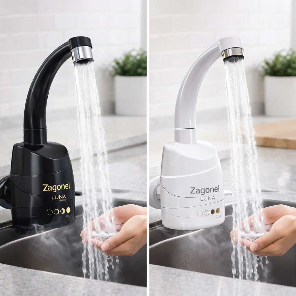 Torneira Elétrica Cozinha Zagonel Luna 220V 5500W Branca Parede Turbo 4 Temperaturas