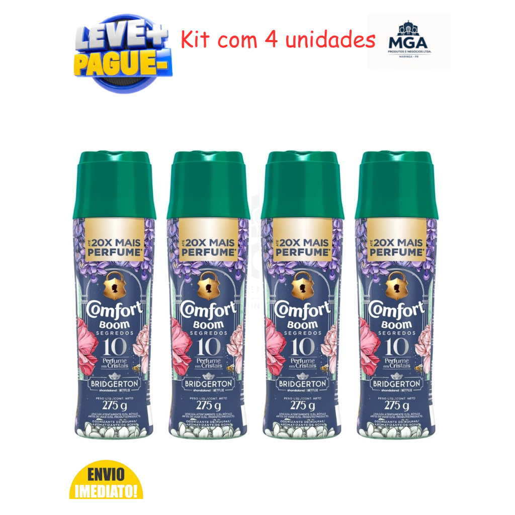 Comfort Boom Cristais Bridgerton 275g Perfume Para Roupas Bum Roxo Edição Especial Novidade em Oferta na Shopee