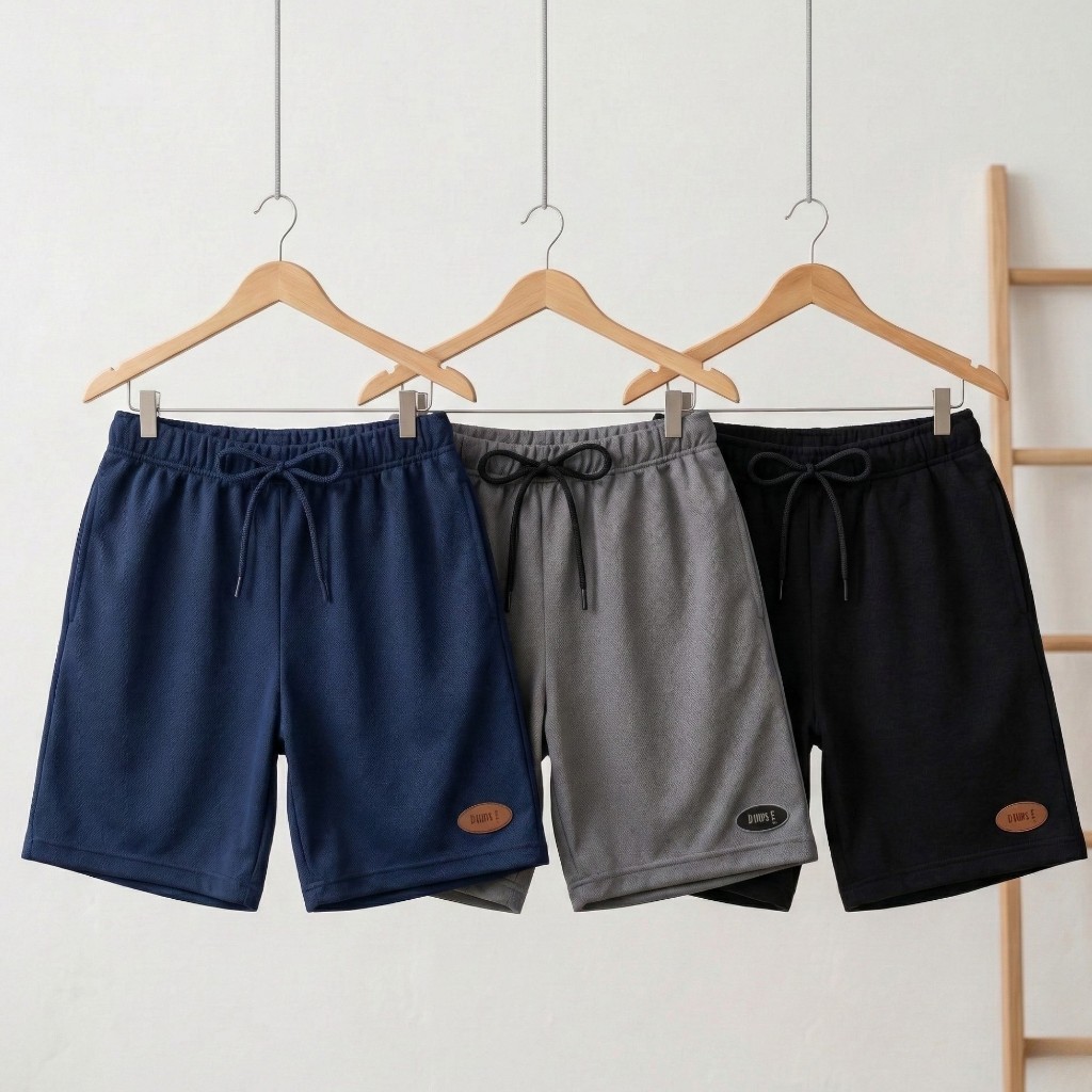 Kit 3 Bermudas Infantil Moletinho 100% Algodão Menino | 1 ao 10 Anos | Azul Marinho Cinza Preto Floral