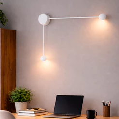 Arandela Led Articulada Dupla Max ou Mini Zênit 5w ou 10w 2700k Branco Quente Bivolt Ip20 Branco ou Preto Seed