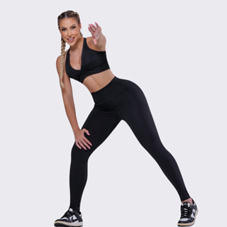 Promoção Conjunto Fitness Basico Preto Fitness Academia Casual AQN SPORT em Oferta na Shopee