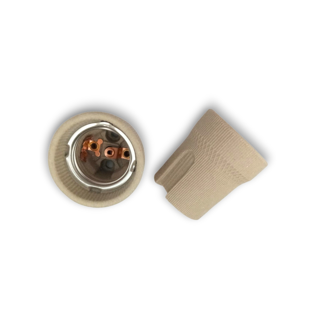Kit 2 Receptáculo Bocal Soquete Porcelana Para Lampada E27 Branco
