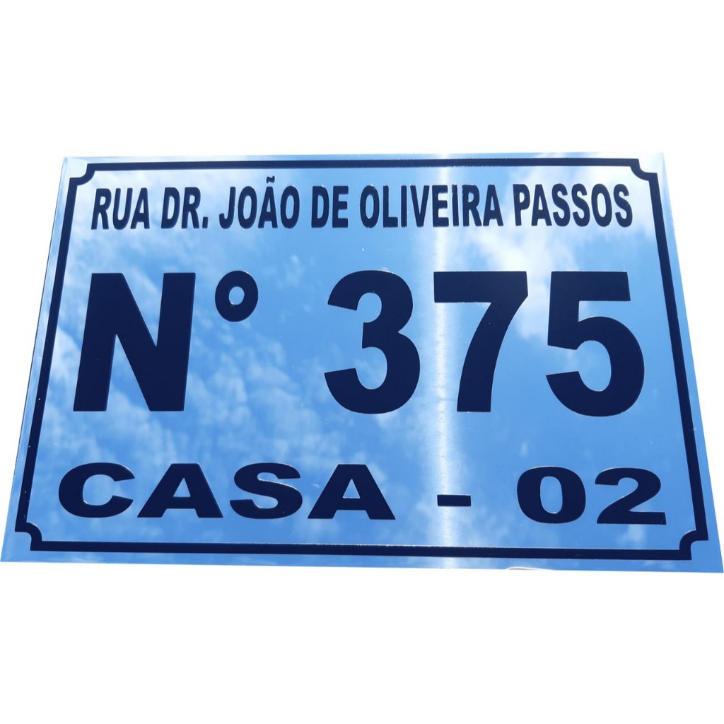 Placa De Endereço Personalize 30x20cm - AÇO INOX