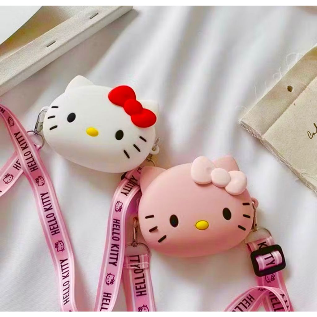 BOLSINHA INFANTIL DE SILICONE HELLO KITTY ALÇA REGULÁVEL, MODERNA E ESTILOSA!!!