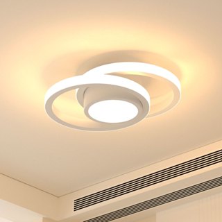 Lustre Plafon LED Moderno Sobrepor Teto Design Anéis 24W Bivolt 3 Cores de Luz Para Sala Quarto Corredo em Oferta na Shopee