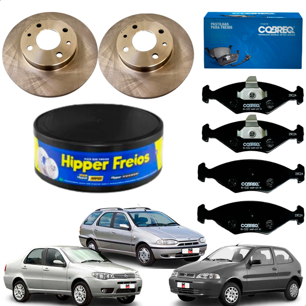 Kit Disco Freio Dianteiro Pastilha Palio Siena 2000 Á 2009 em Oferta na Shopee