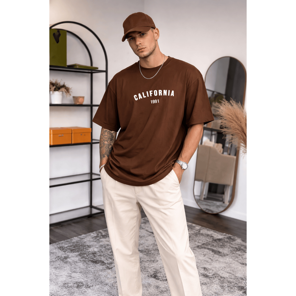 Camiseta Oversized Masculina California 1991 | Premium | Estilo Streetwear