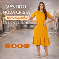 Vestido Com Babado Moda Casual Versátil Algodão Premium