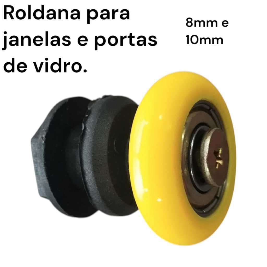 ROLDANA, RODINHA 1125 PARA JANELAS E PORTAS DE VIDRO, 8 E 10 MÍLIMETROS.