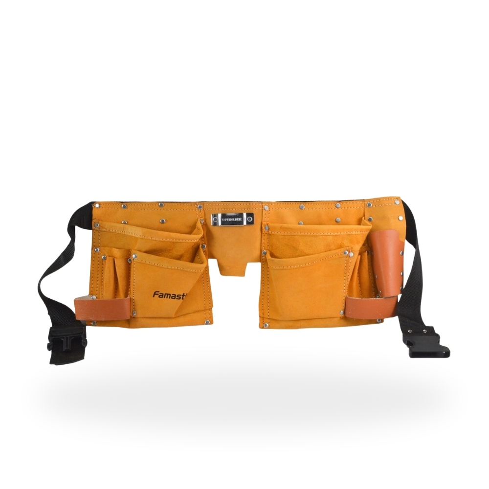 Cinturão Duplo Famastil para Ferramentas com 10 Bolsos | resistência, praticidade