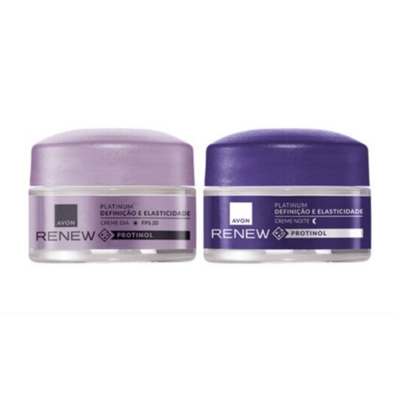 Kit Renew Platinum creme anti-idade 55+ dia - noite  15g Avon
