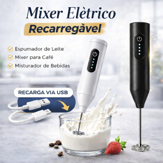 Mini Mixer Elétrico Recarregável Misturador de Bebidas, Ovos,  e muito mais em Oferta na Shopee