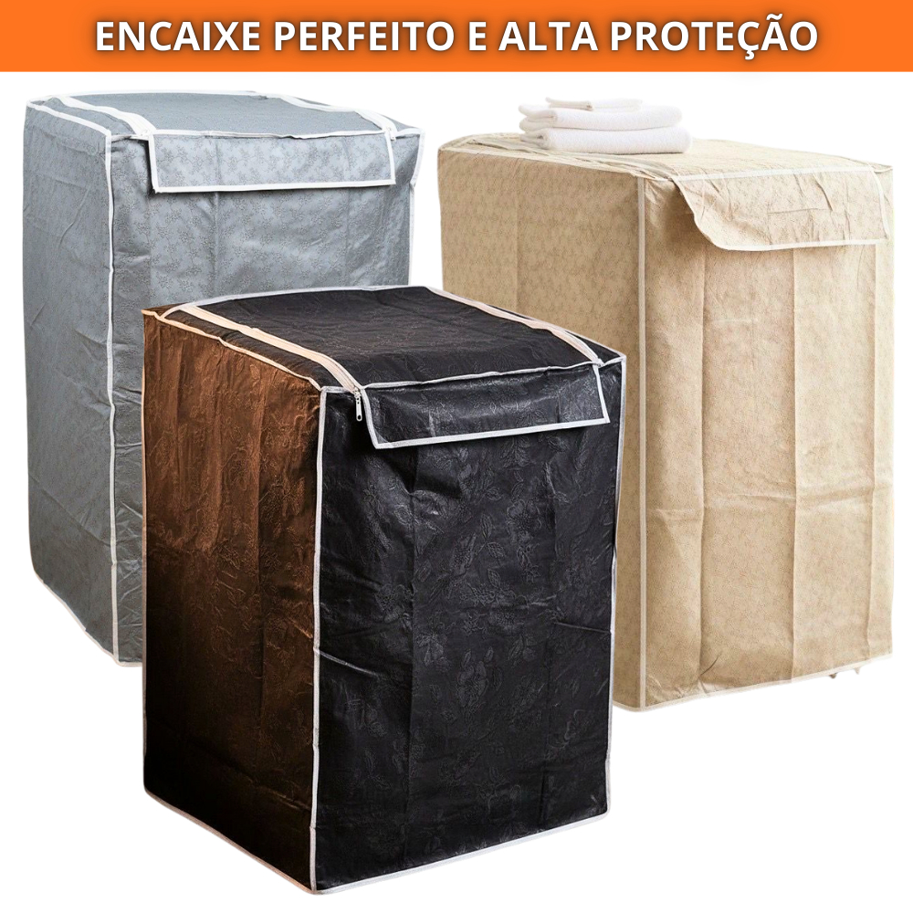 Capa Para Máquina de Lavar Impermeável Com Abertura de Zíper Flanelada Modelo de Eletrolux, Brastemp, Consul e Outros