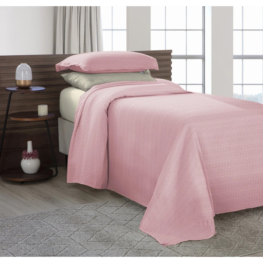 Kit Colcha Cobre Leito Roupa de Cama Solteiro Piquet Algodão 2 Peças Várias Cores em Oferta na Shopee