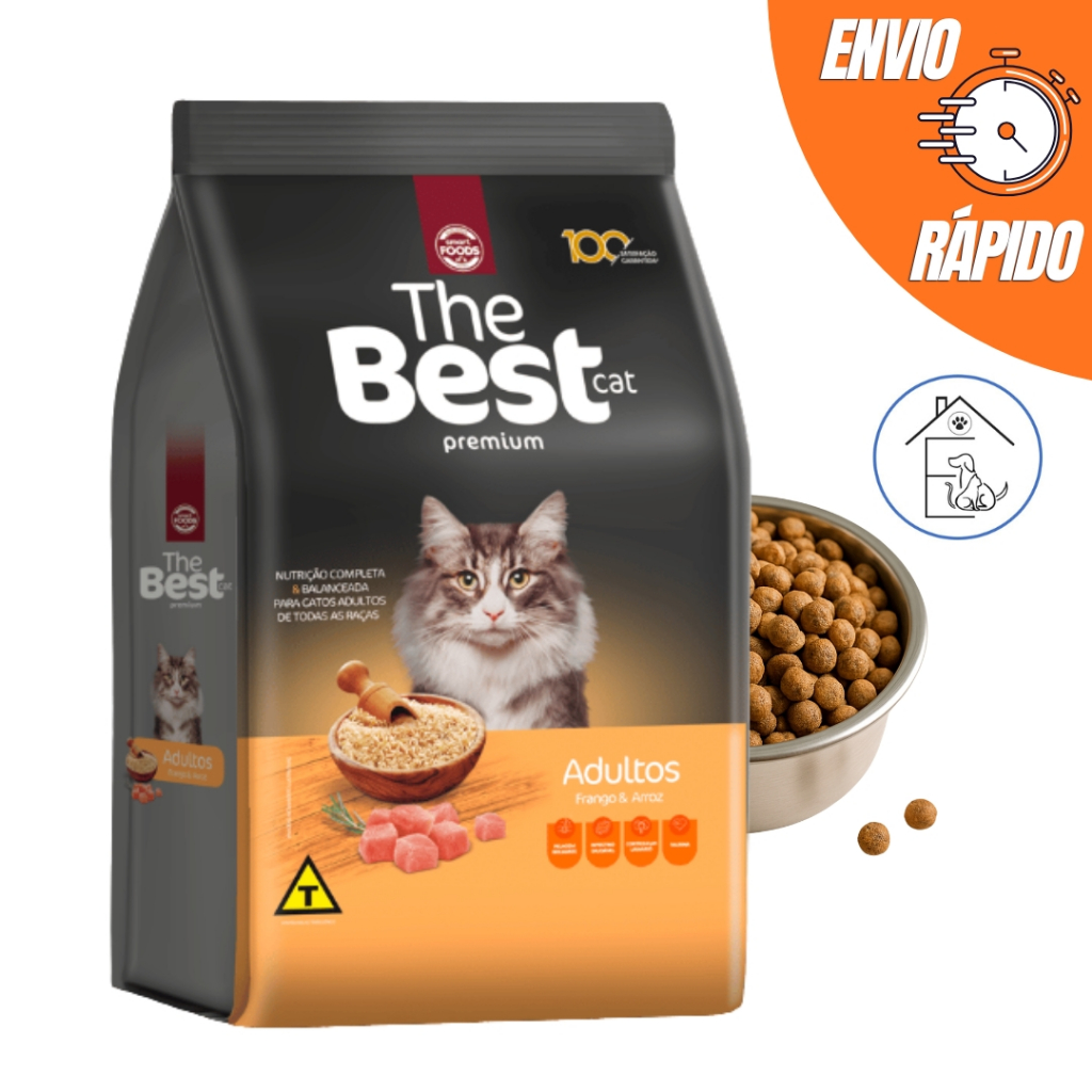 RAÇÃO THE BEST CAT PREMIUM ESPECIAL ALIMENTO PARA GATOS ADULTOS 10,1 KG FRANGO & ARROZ