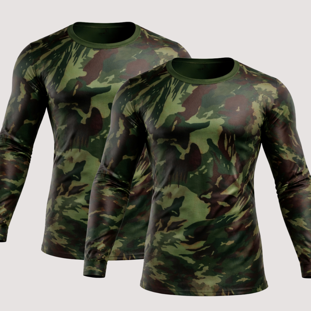 KIT 2 CAMISA UV Camiseta Militar Térmica UV Masculina Proteção Solar Manga Longa