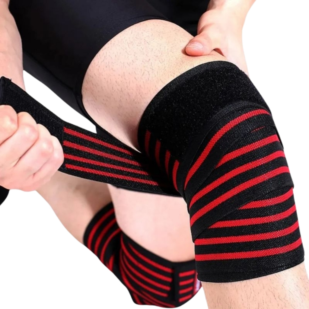 Faixa Elástica de Compressão para Joelho e Cotovelo Suporte Ajustável Academia Musculação