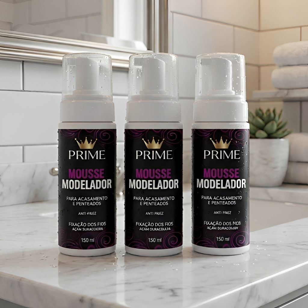 Kit 3 Mousses Modeladores Capilares 150ml Fixador de Fios Para Tranças e Cachos