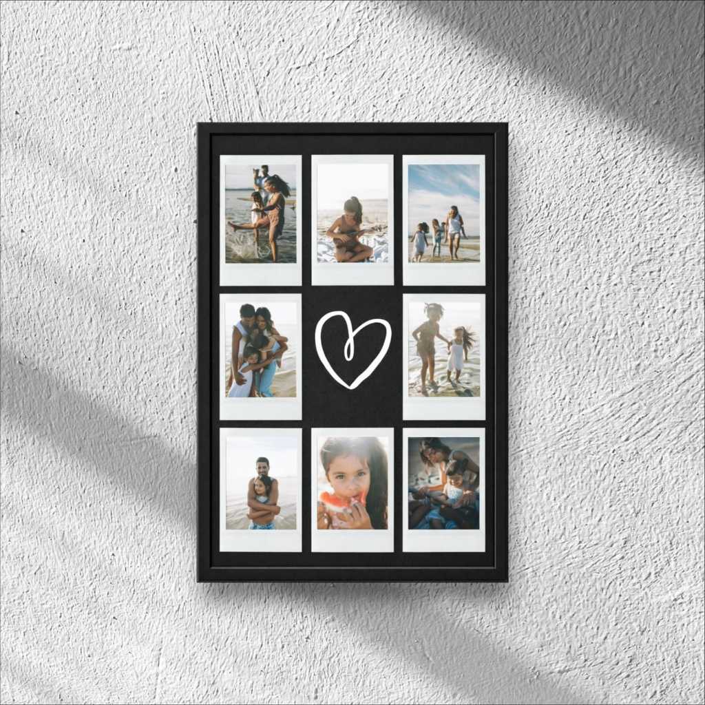 Quadro Personalizado com Fotos e Coração Qualidade Profissional