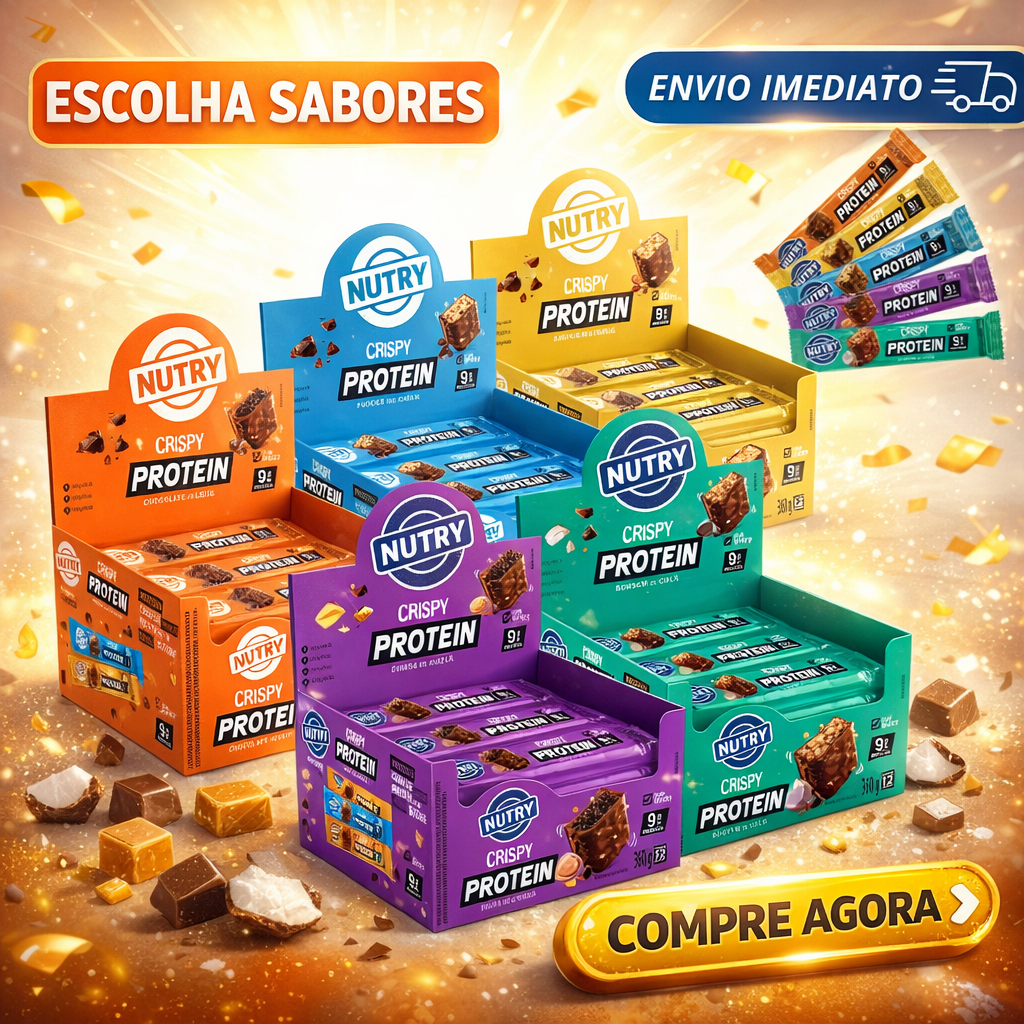 Barra de Proteina Nutry Crispy Protein Bar Cx C/12 Unidades - Nutrimental Barra de Proteina Nutry Crispy Protein Bar Cx C/12 Unidades - Nutrimental