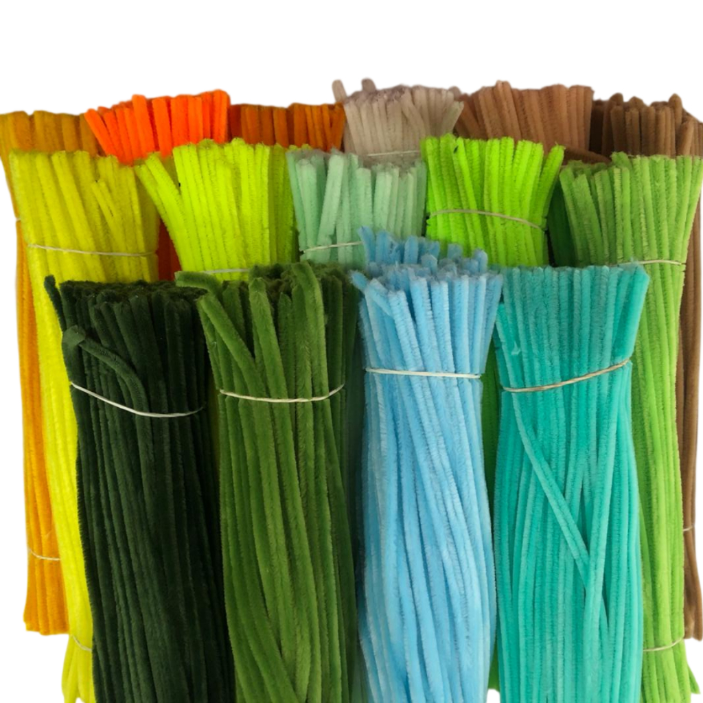 Kit 50 Haste de Chenille Limpador de Cachimbo 30cm Arame Encapado p/Artesanato